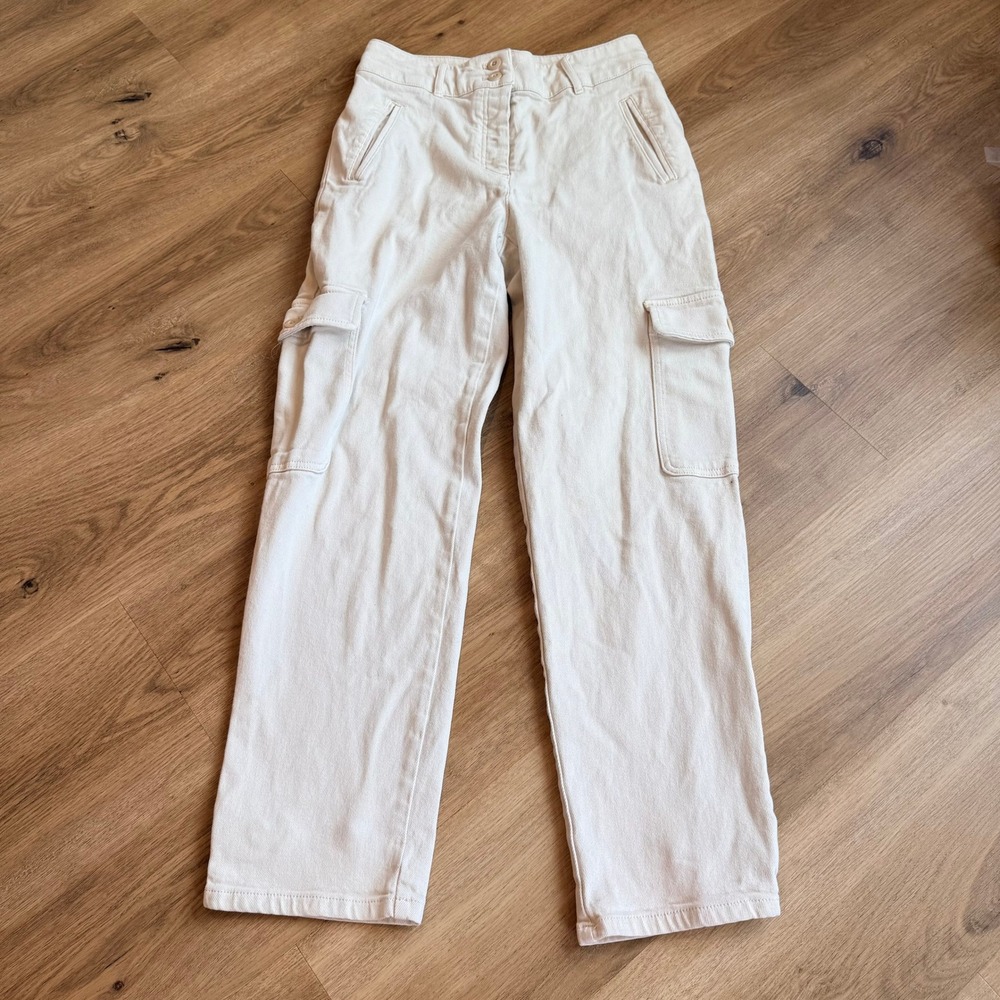 Wilfred Free Aritzia Off White Cargo Straight Leg Pants Size 6